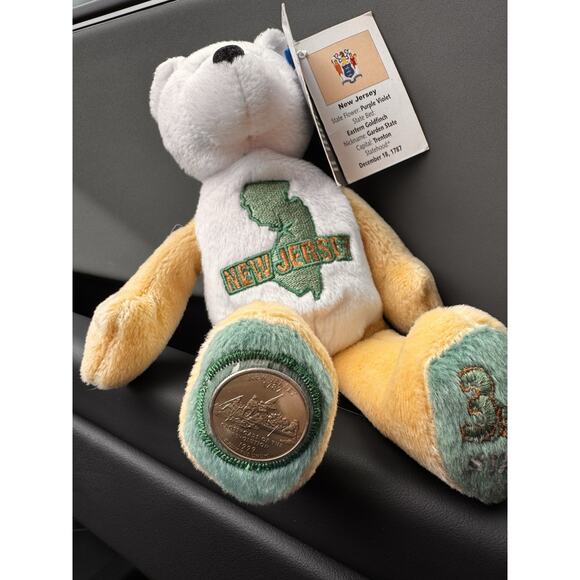 Limited Treasures New Jersey State Quarter Coin Bear New With Tags 3rd State NWT - Picture 3 of 5